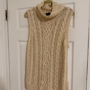 Polo Ralph Lauren cable knit sweater vest women XL ivory